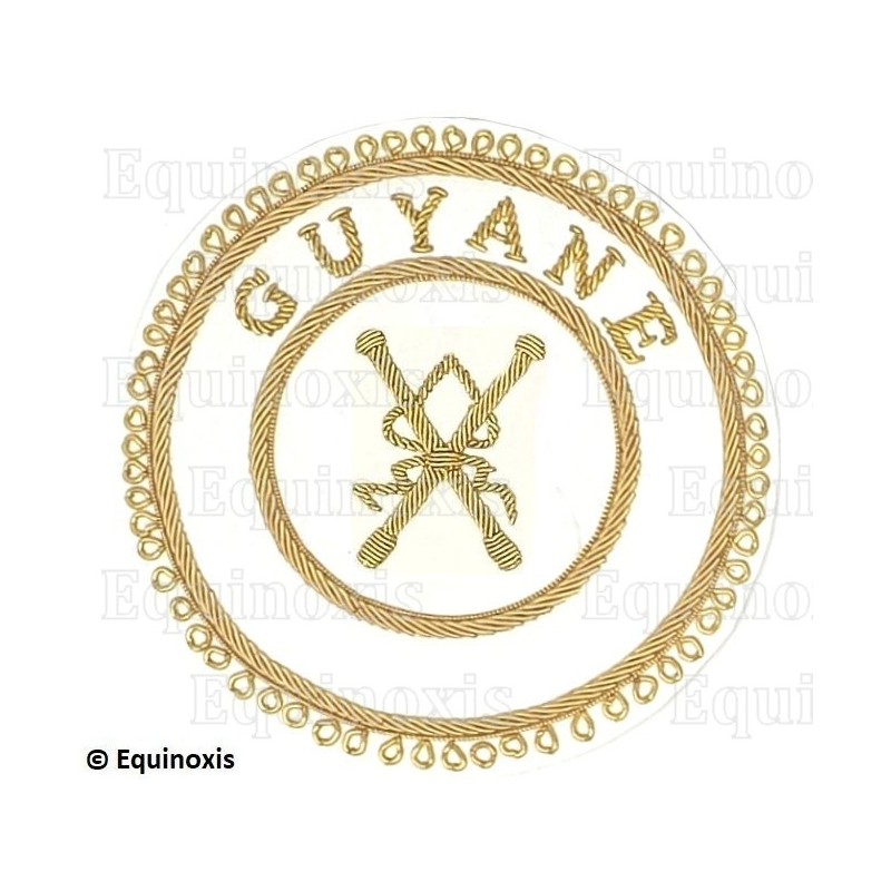 Badge / Macaron GLNF – Grande tenue provinciale – Grand Directeur des Cérémonies – Guyane – Brodé main
